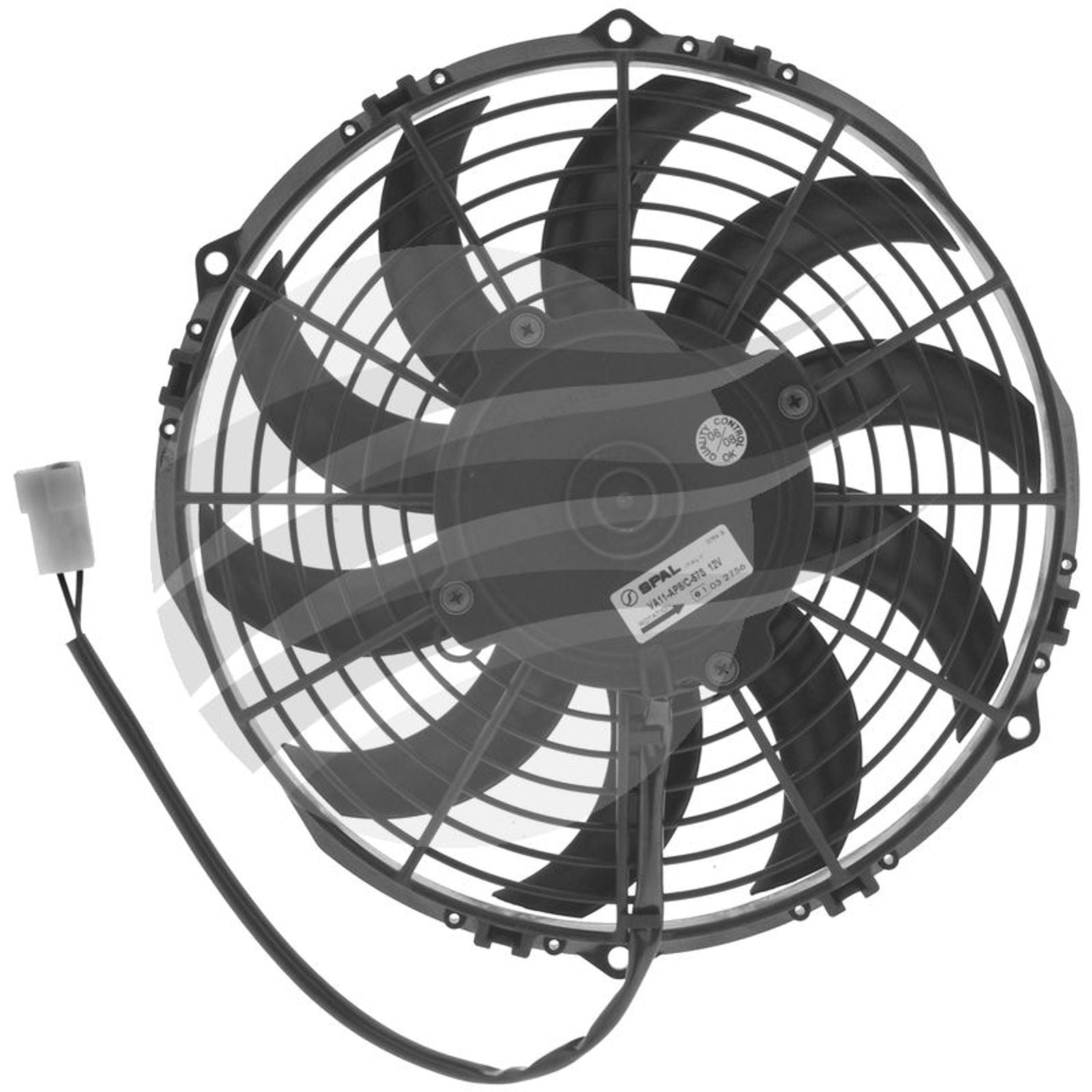 Fan 10" Skew 12V Pusher Spal Airflow 1200m3/h 5.6AMPS VA11-AP8/C-57S