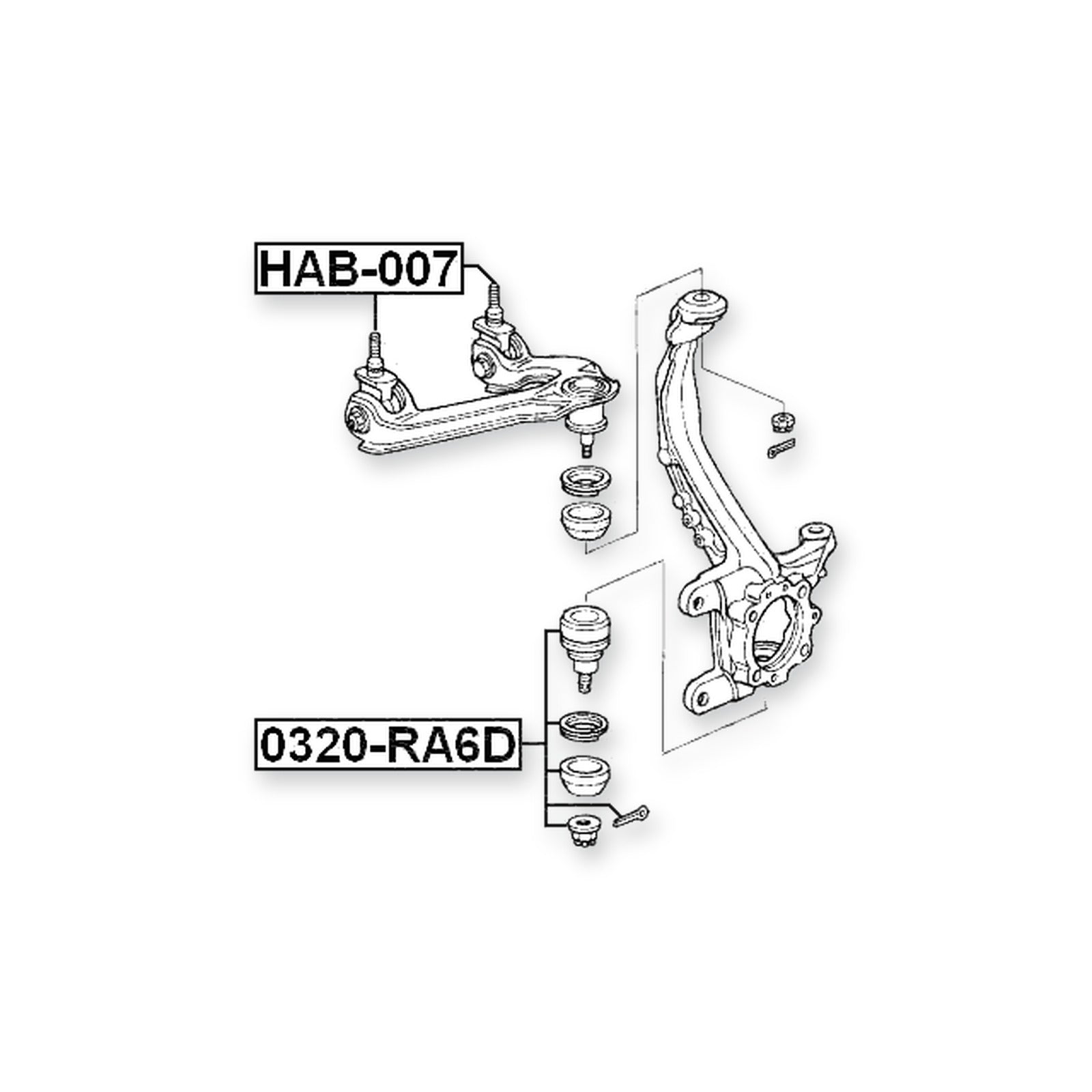 Acura Cl YA1 Front Upper Bushing, Control Arm
