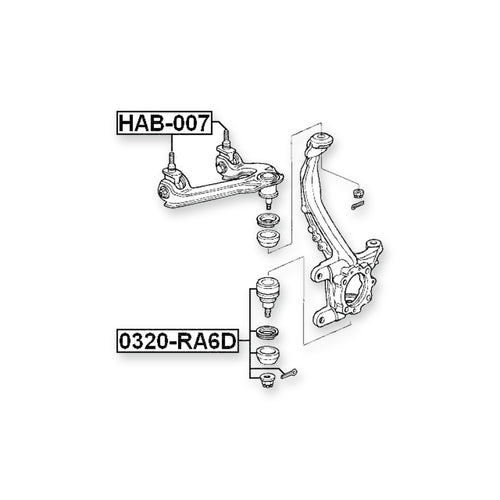 Acura Cl YA1 Front Upper Bushing, Control Arm