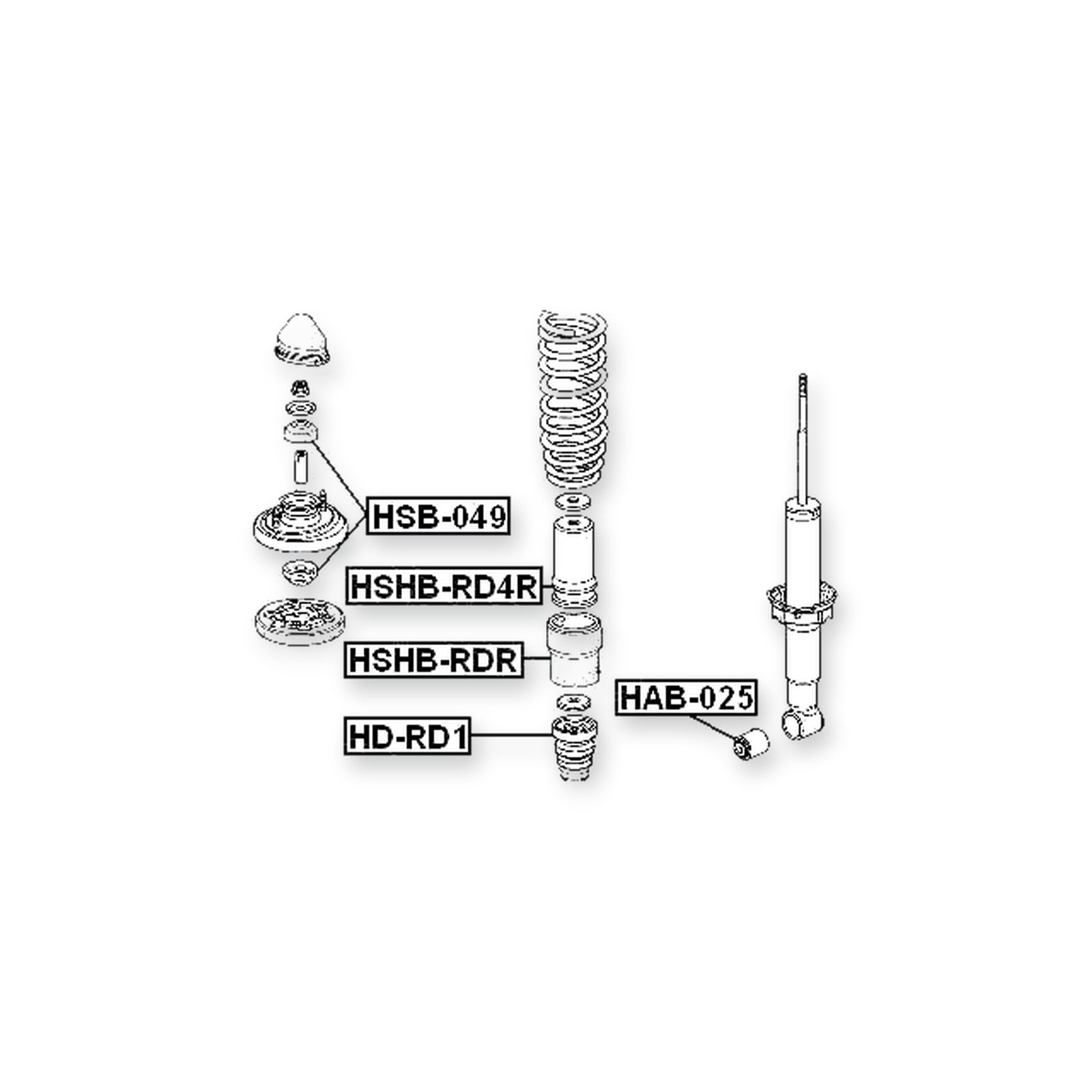 Honda Acty Crawler Rear Bushing, Shock Absorber