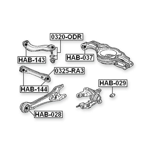 Acura Legend KA7 Rear Bushing, Shock Absorber