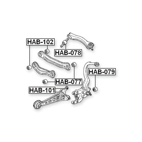 Acura Tl UA2 Rear Bushing, Shock Absorber