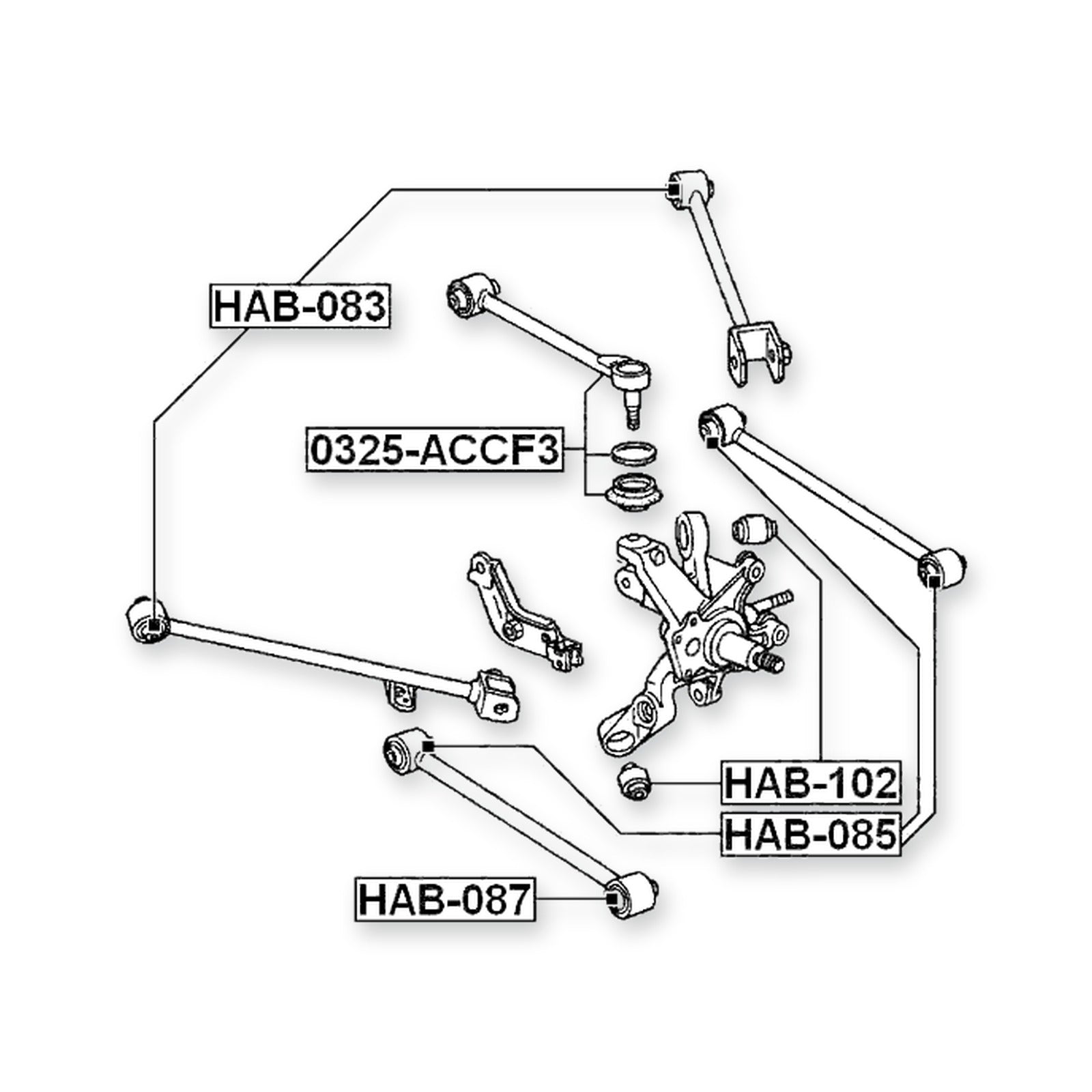 Honda Accord CG7 Rear Lower Transverse Rod Bushing
