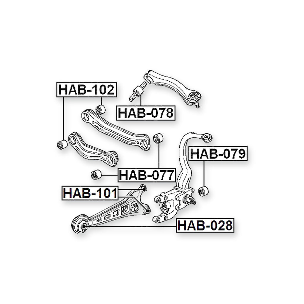 Honda Accord 4D Rear Lower Rod Bushing