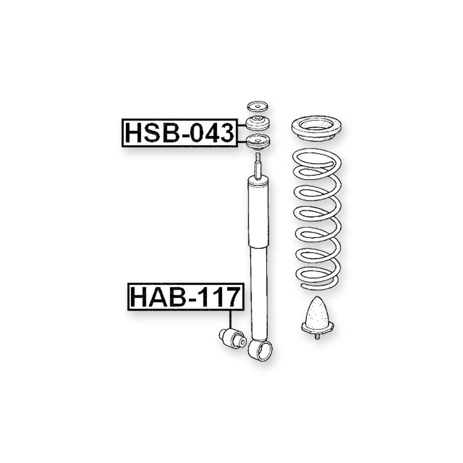 Honda Capa Rear Bushing, Shock Absorber