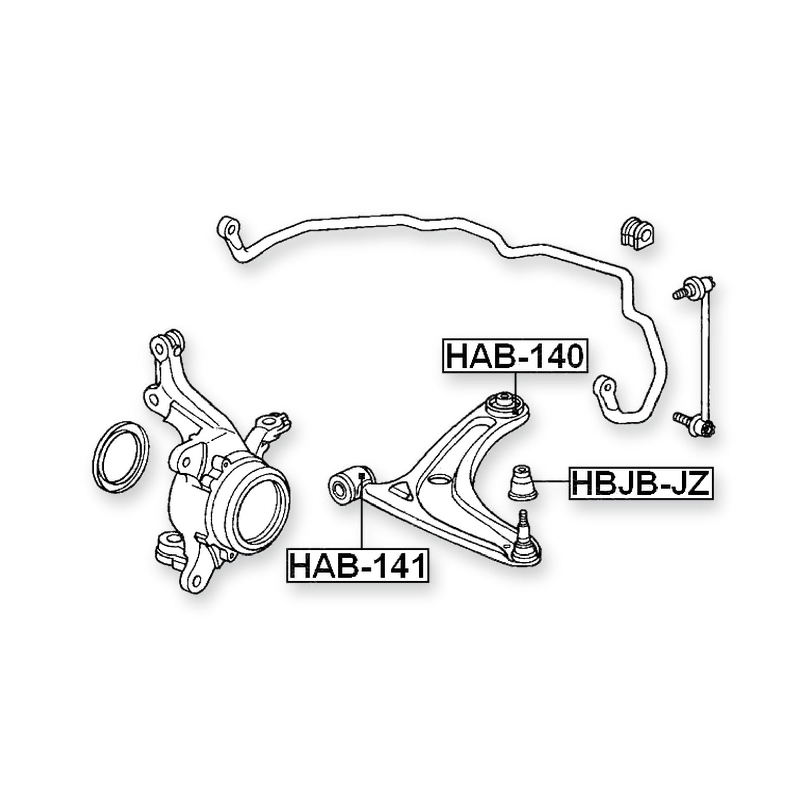 Honda Fit Front Lower Bushing, Control Arm