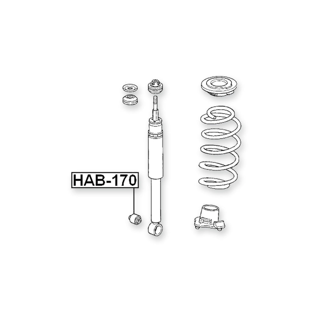 Honda Civic 3D Rear Bushing, Shock Absorber