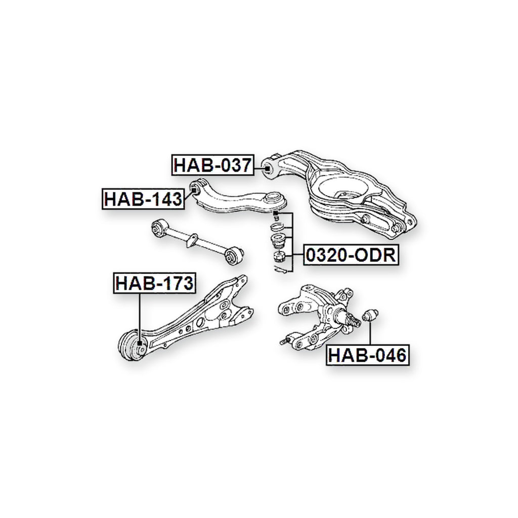 Honda Accord Tourer CM1 Front Bushing, Trailing Arm