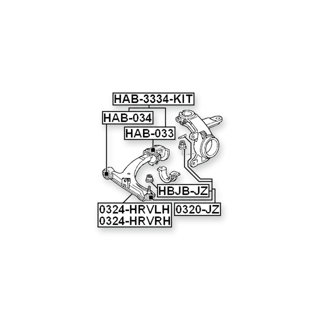Honda Hr-V 3D Front Lower Arm Bushing Kit