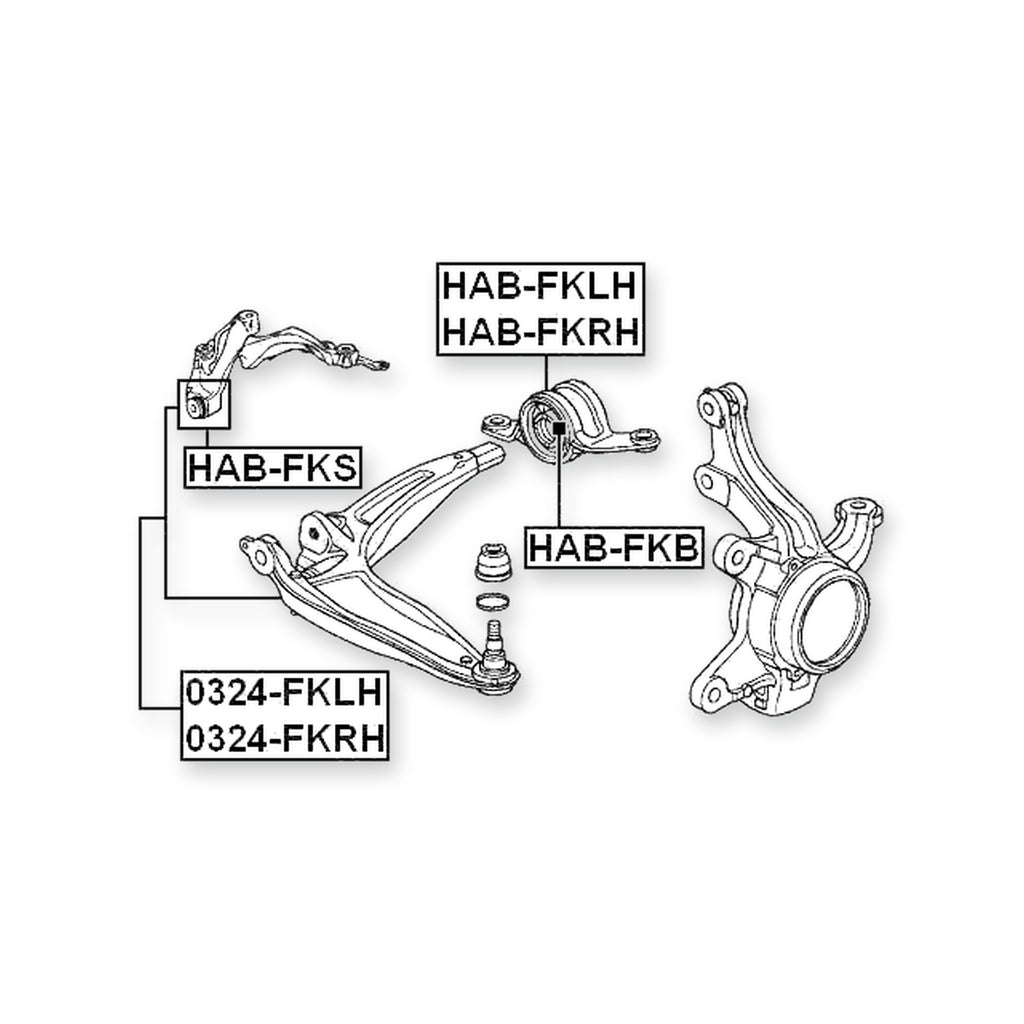 Honda Civic FK1 Front Left Bushing, Control Arm
