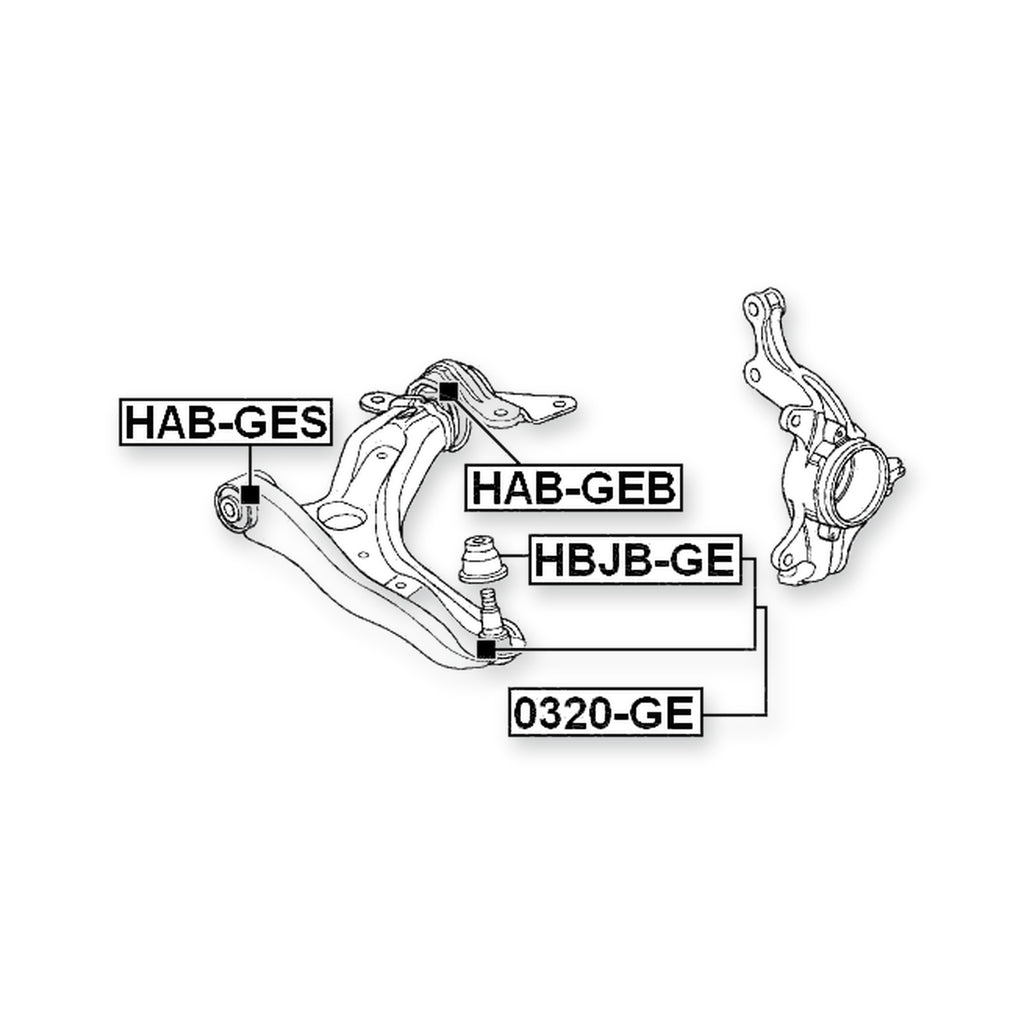 Honda Ballade GM2 Front Lower Bushing, Control Arm