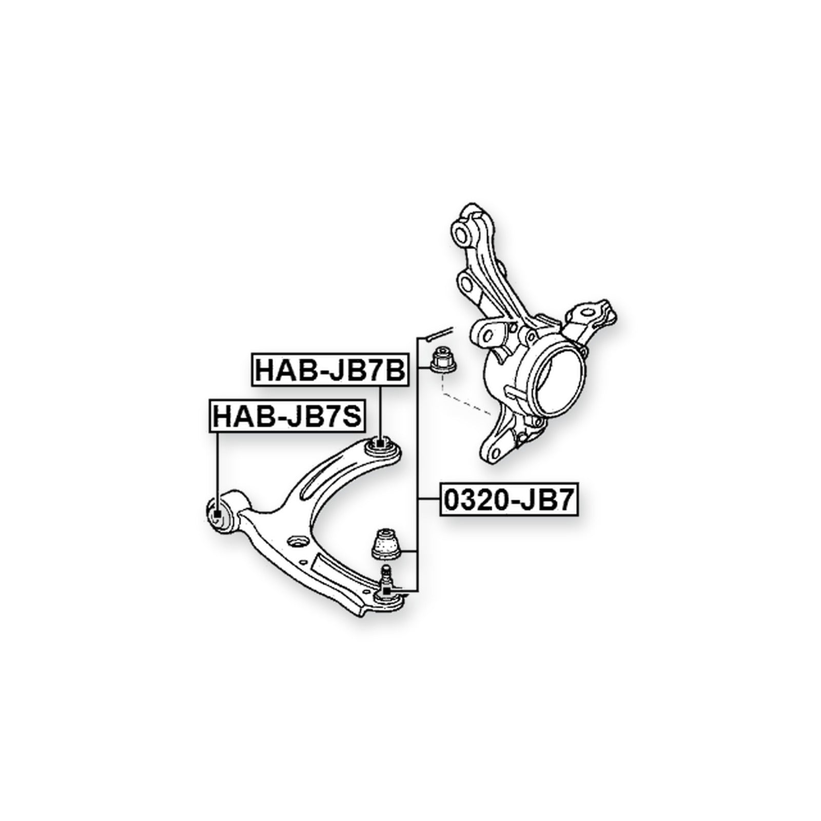 Honda Life Front Lower Bushing, Control Arm