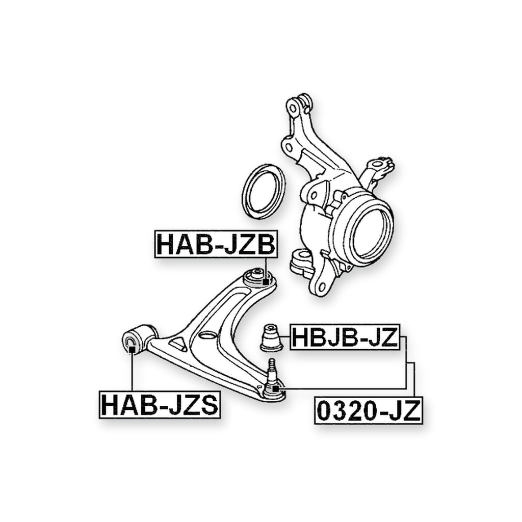 Honda City CD6 Front Lower Bushing, Control Arm