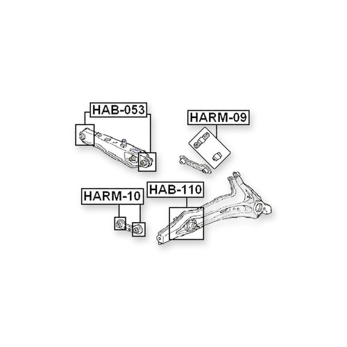 Acura Integra DA9 Front Rod Bushings Repair Kit