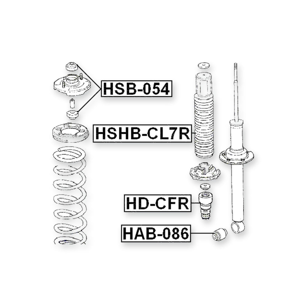Honda Accord 4D Rear Shock Absorber Jounce Bumper