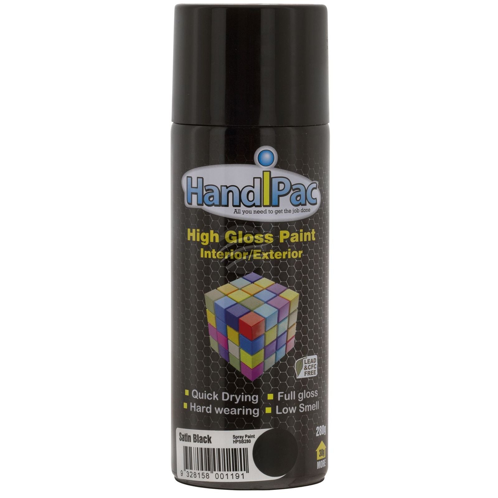 HANDIPAC Satin Black Spray Paint Aerosol 280g