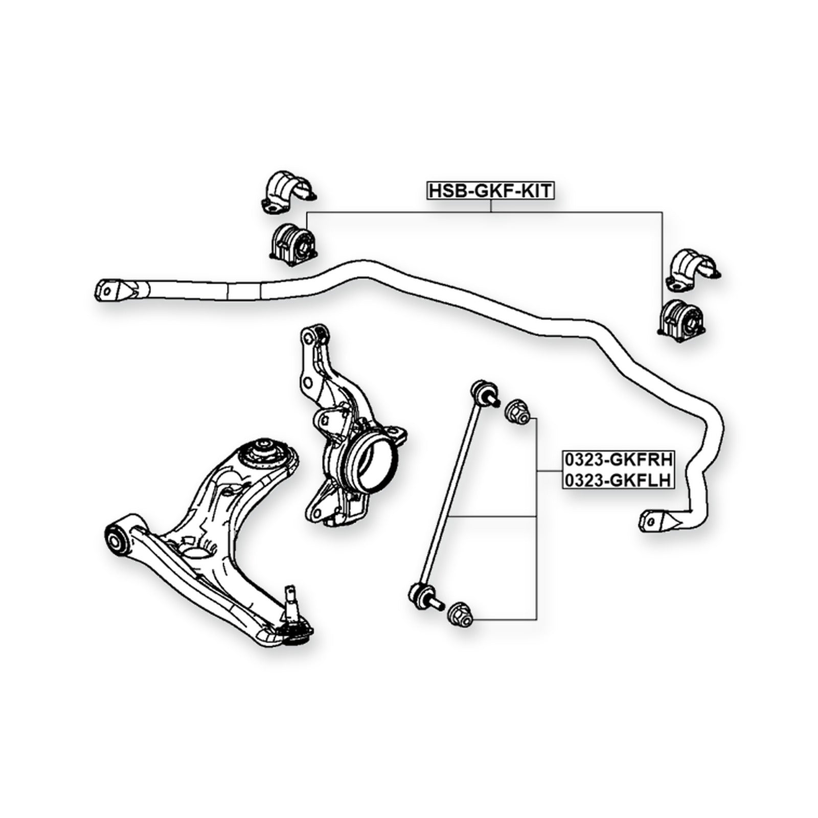 Honda Fit GK5 Front Stabilizer Bar Bush Kit (Set For Two Sides) D25.4