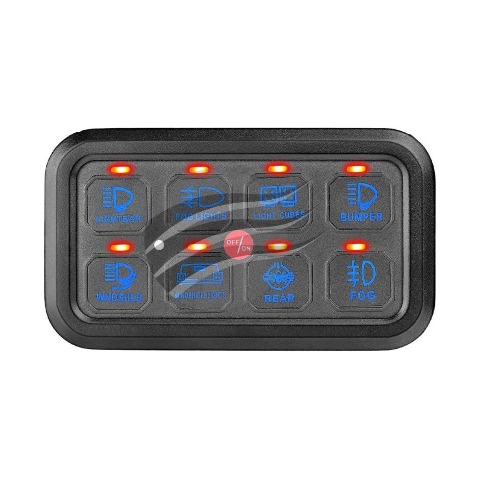 8 Way Swtch Panel 60 Amp 9-30V 64 Colour Illum RGB With APP & 70 Decals Hulk Pro