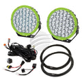 9" RND LED Driving Lamp Kit 9-36V 160W 37 Leds Green & Black 15,600lmns Hulk 4x4