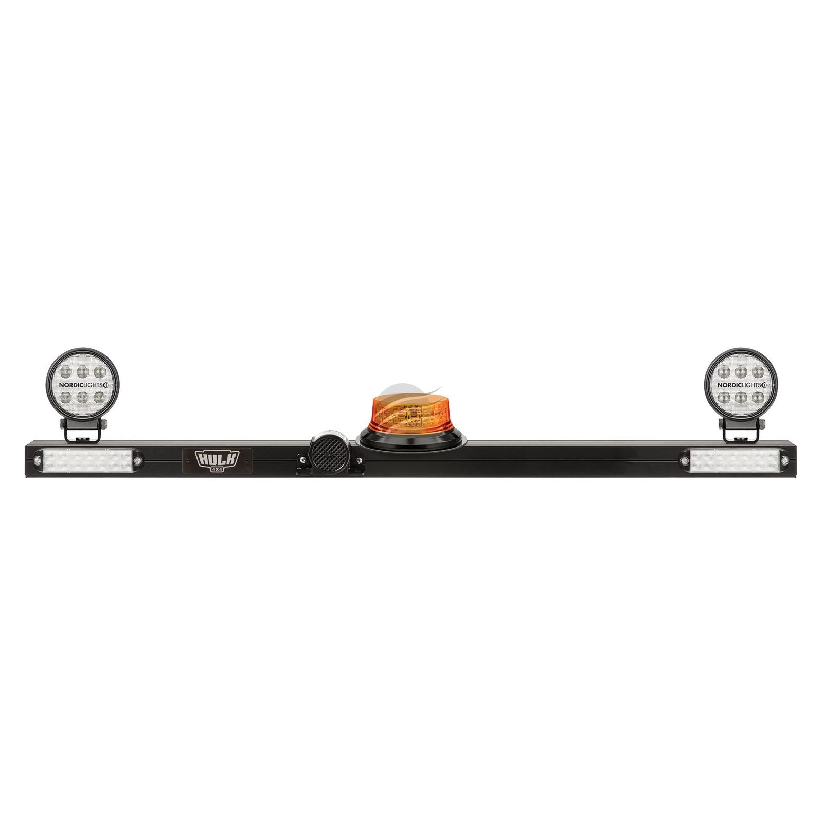 Hulk 4X4 Minebar 1275mm 12/24v W/97db Alarm 2x LED Comb Lmps & Amber LED Beacon