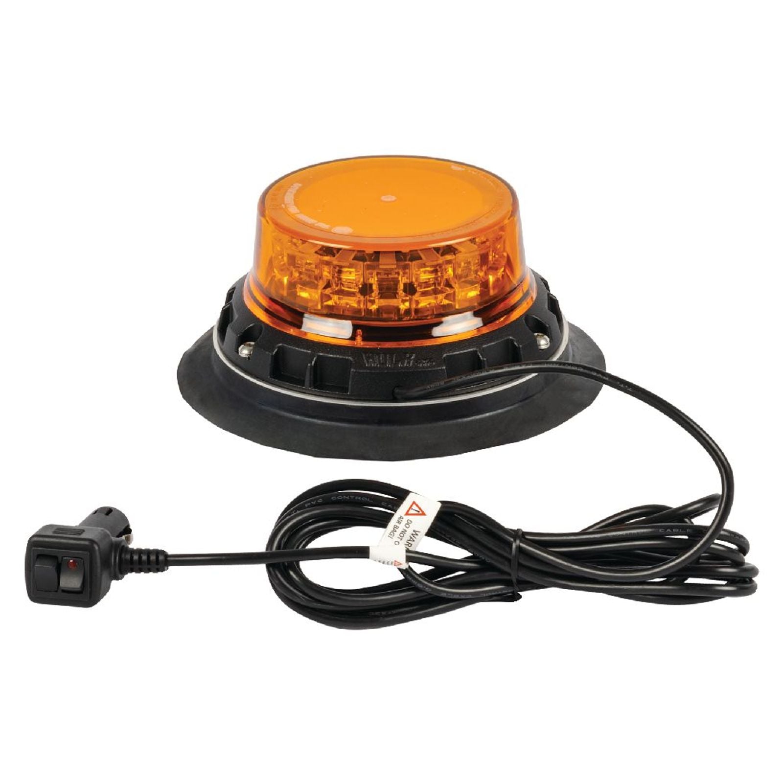 LED Amber Beacon 12/24V Vacuum Magnetic MNT 9x Strobe 3x ROT Patts Low Profle