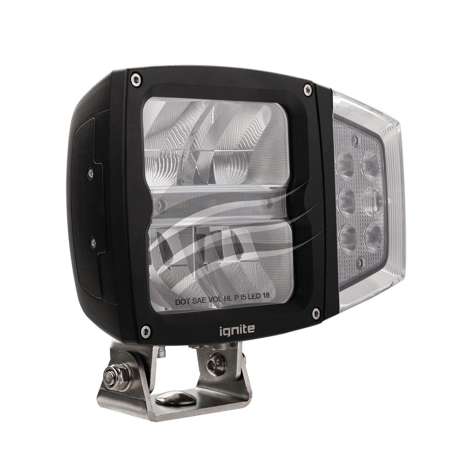 LED Headlight 10-30V High /low Beam 60W W/indicatr Blck Face 1800 Low 3600lmns H