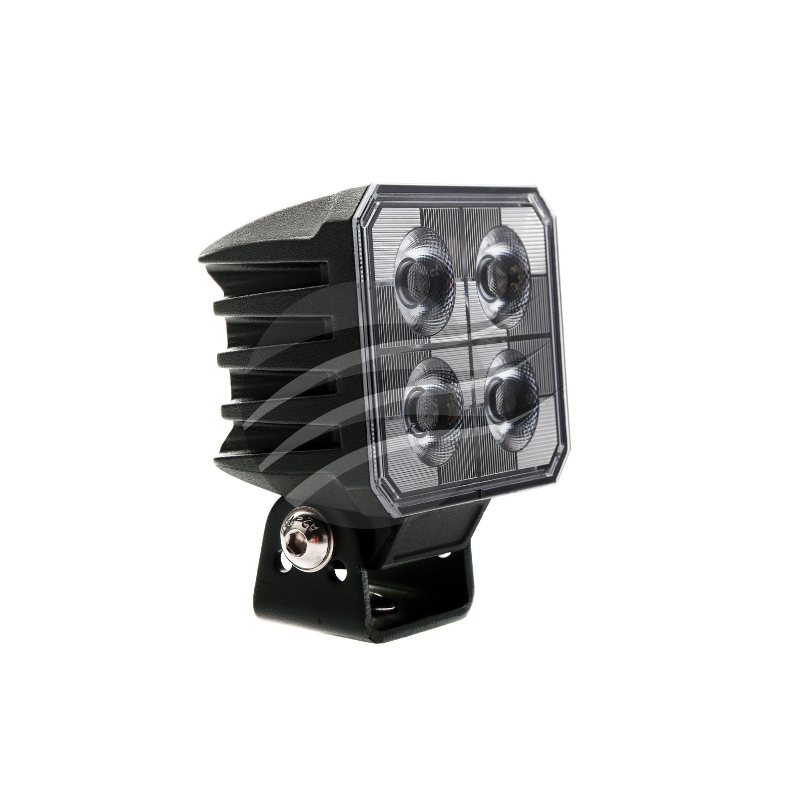 LED Square Worklamp Flood Beam 60 Deg 9-36V 40W 4 Leds Black Hsng 3,800lmn IP69K
