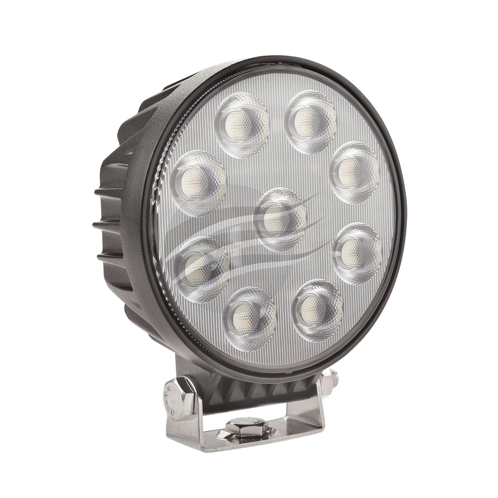 LED Round Worklamp Flood Beam 60 Deg 9-36V 36W 36 Leds Black Hsng 3,600lmn IP68