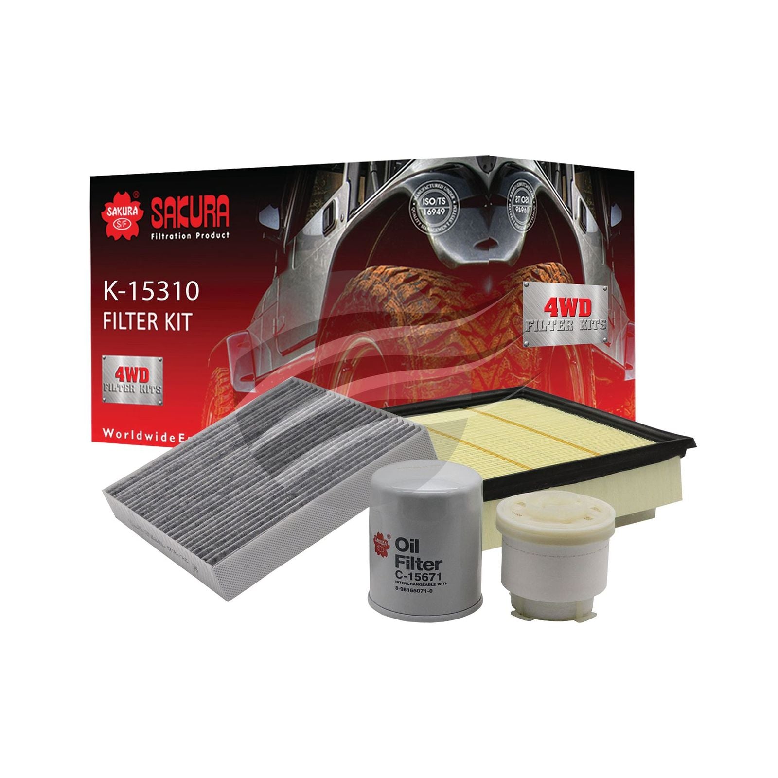 Filter Service Kit for Isuzu Dmax TF 4JJ1TC 4CYL Diesel 07/2012