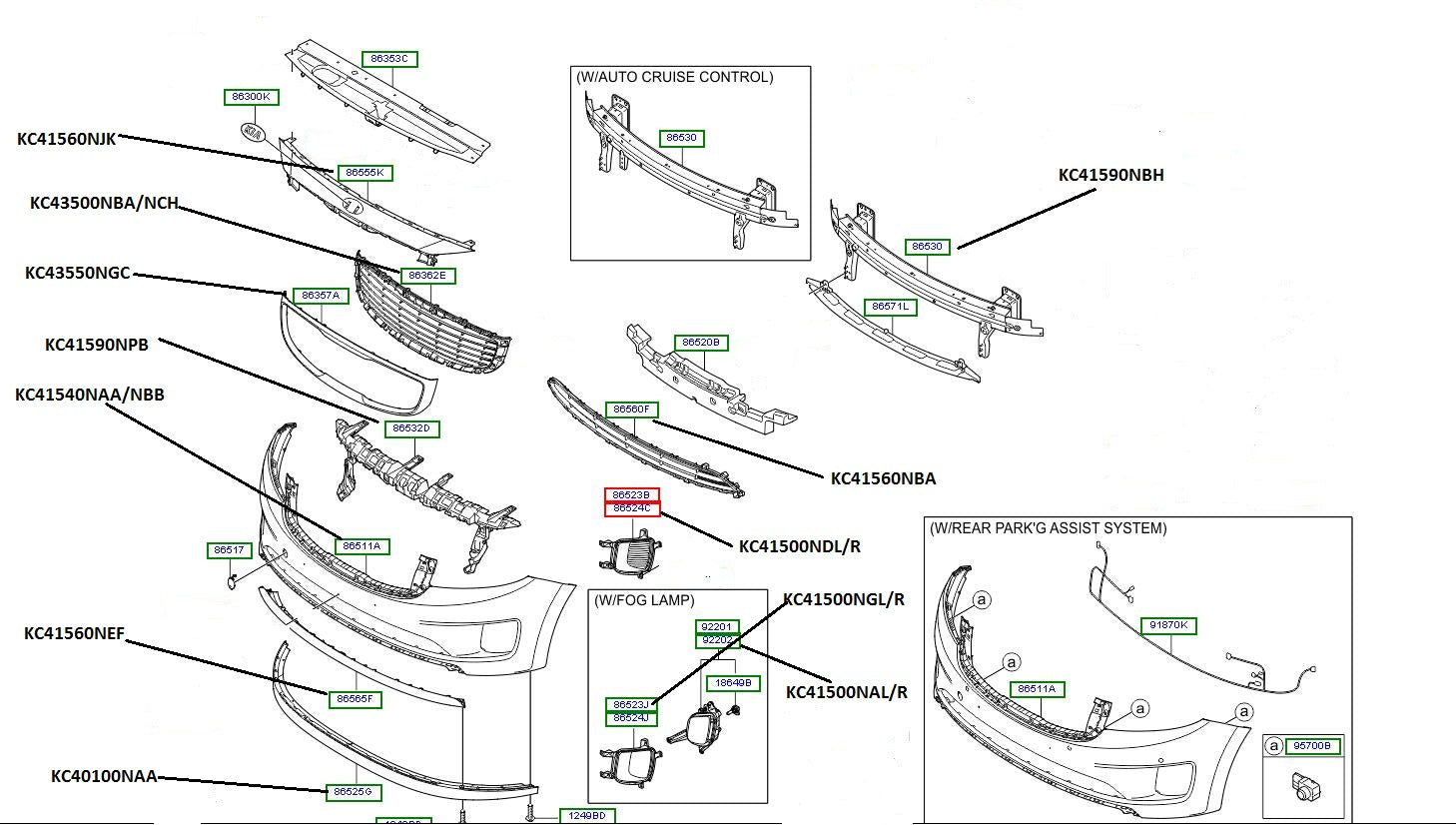 Genuine Kia Carnival Bar Grille Front (12/14-03/18)