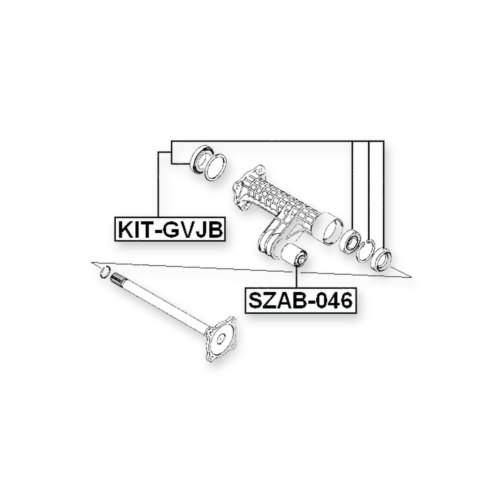 Rear Repair Kit, Ball Bearing Axle Shaft 30X62X16