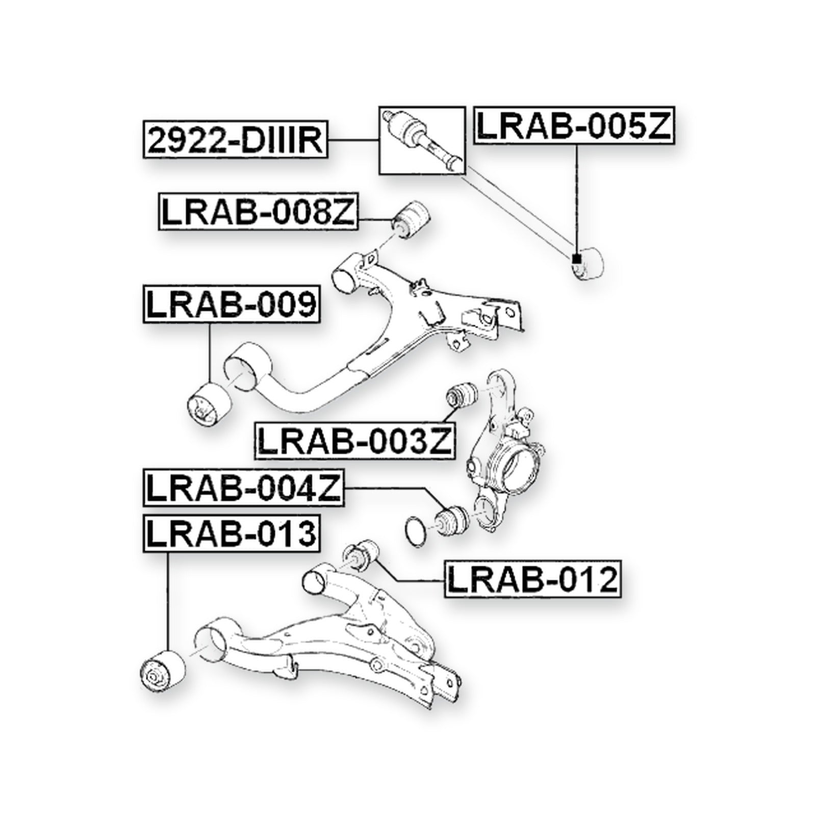 Land Rover Range Rover Sport Front Upper Bushing, Control Arm