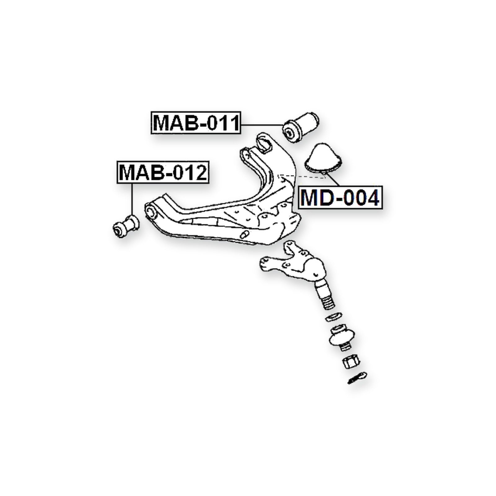 Chrysler Import Front Lower Bushing, Control Arm