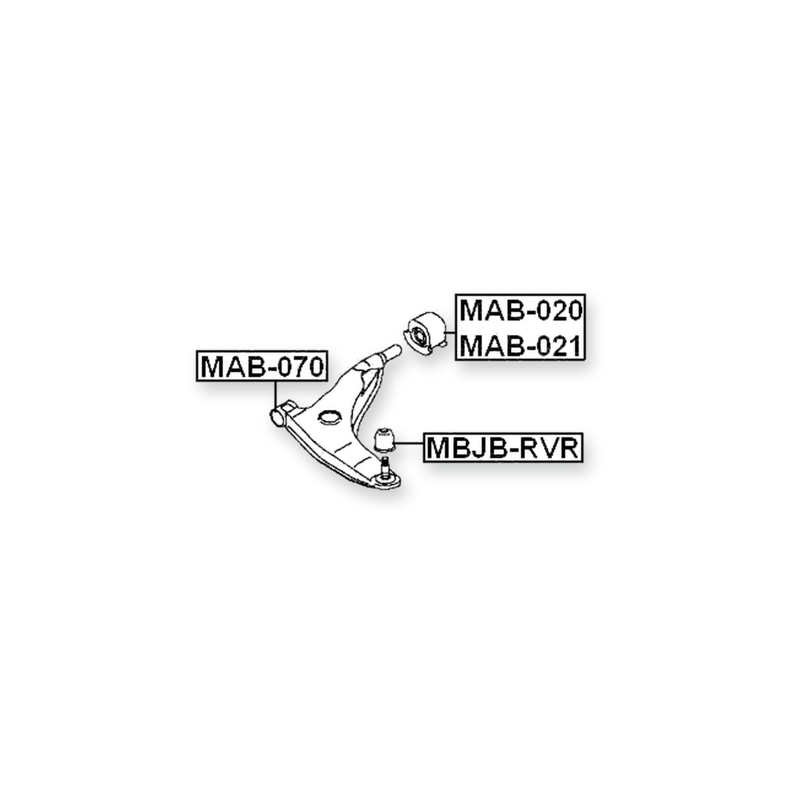 Chrysler Import Front Right Bushing, Control Arm