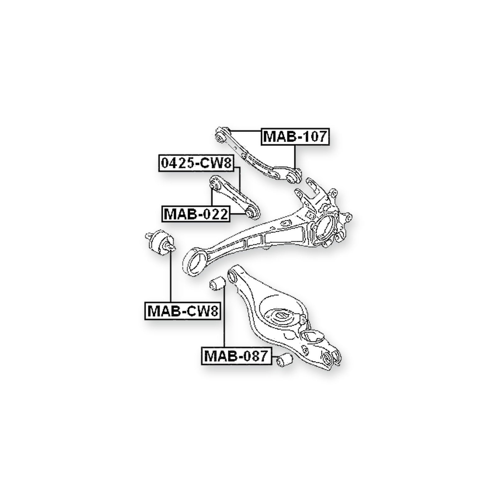 Mitsubishi Airtrek Front Bushing, Trailing Arm & More