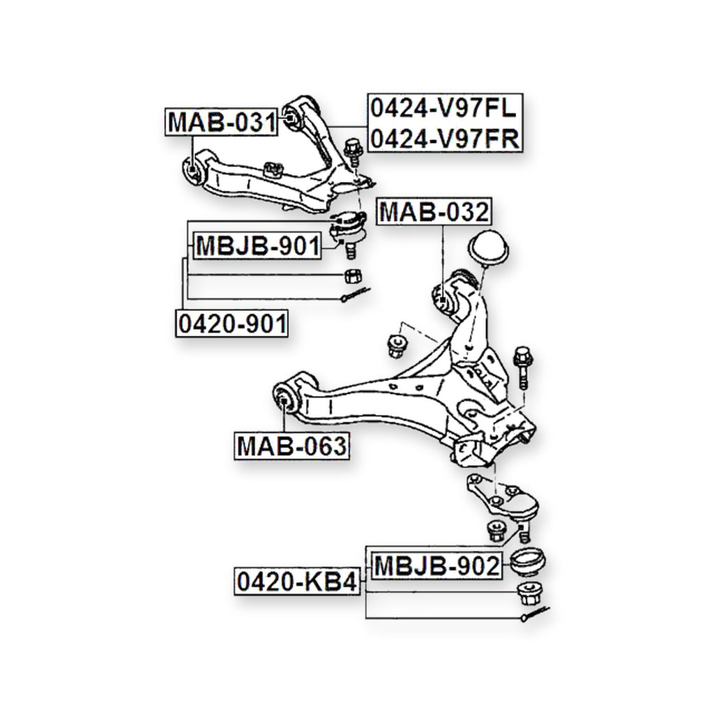 Mitsubishi Montero Front Upper Bushing, Control Arm & More