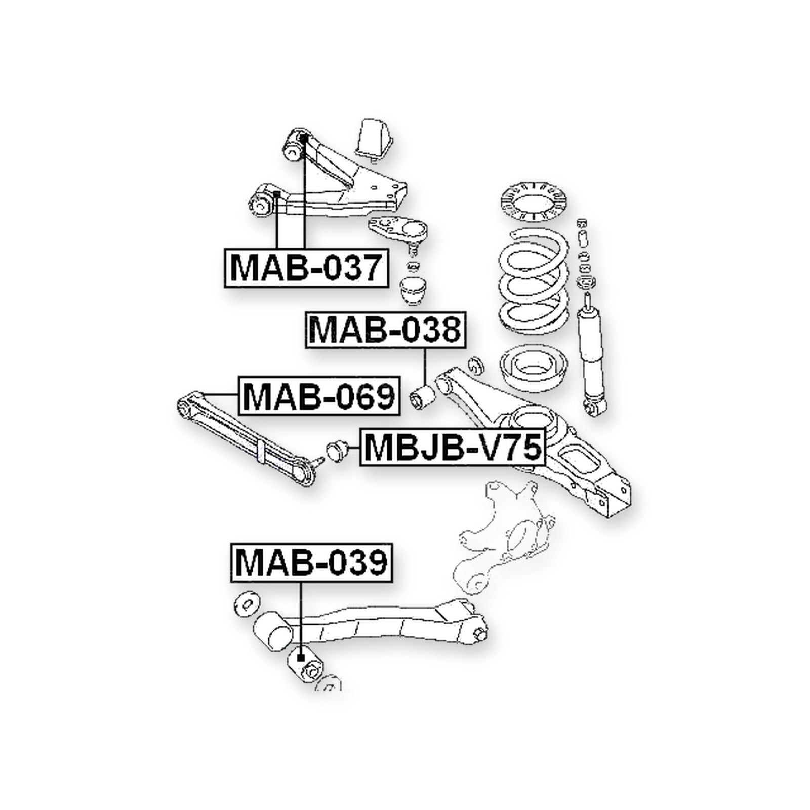 Mitsubishi Montero Rear Bushing, Transverse Arm