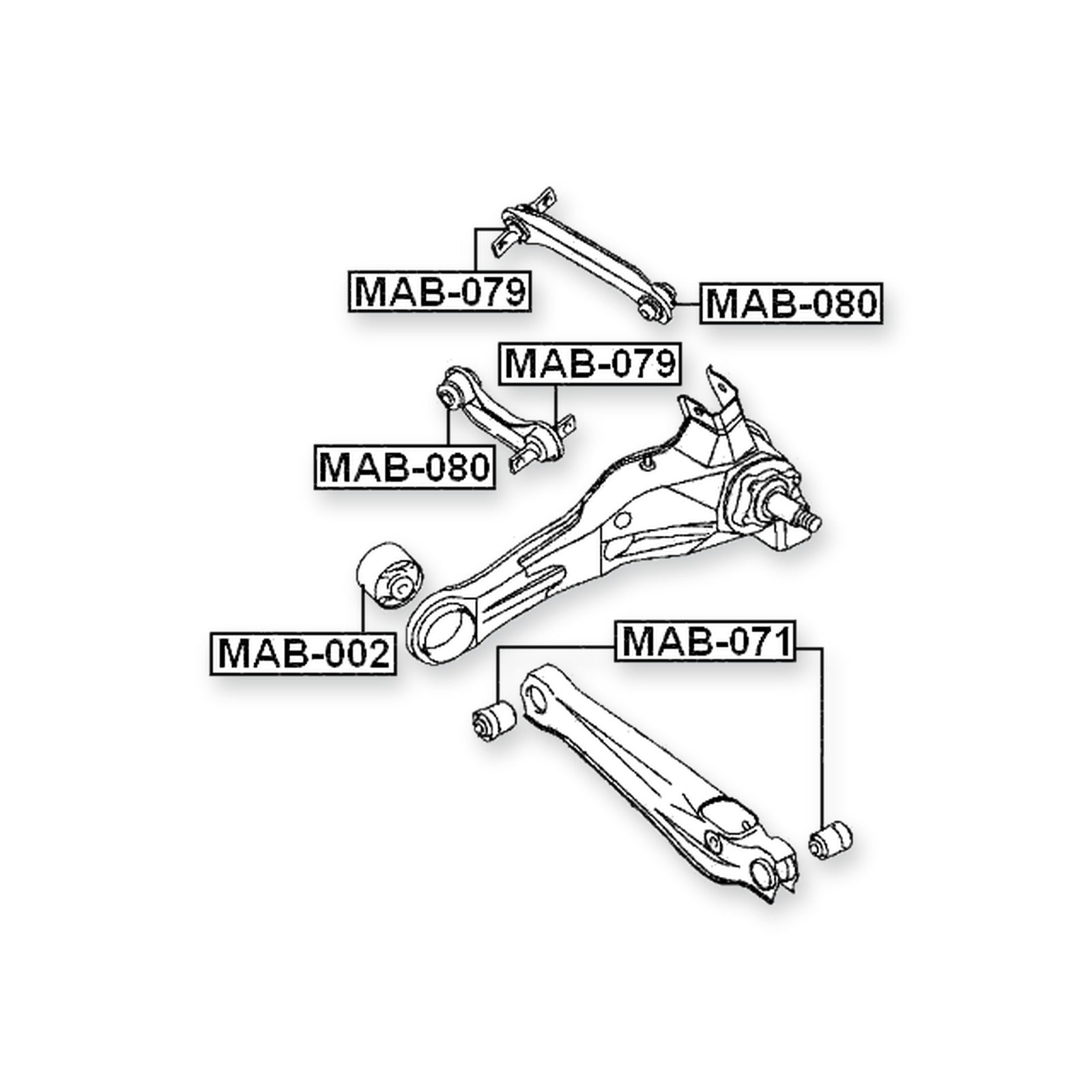 Mitsubishi Airtrek Rear Inner Transverse Rod Bushing & More