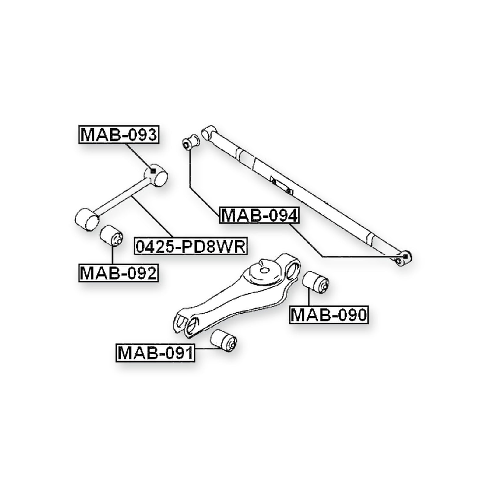 Mitsubishi Delica PD4W/PD6W/PD8W Front Lower Bushing, Control Arm
