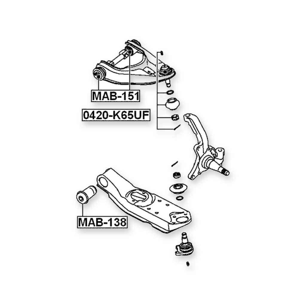 Mitsubishi L200 K57T Front Upper Bushing, Control Arm