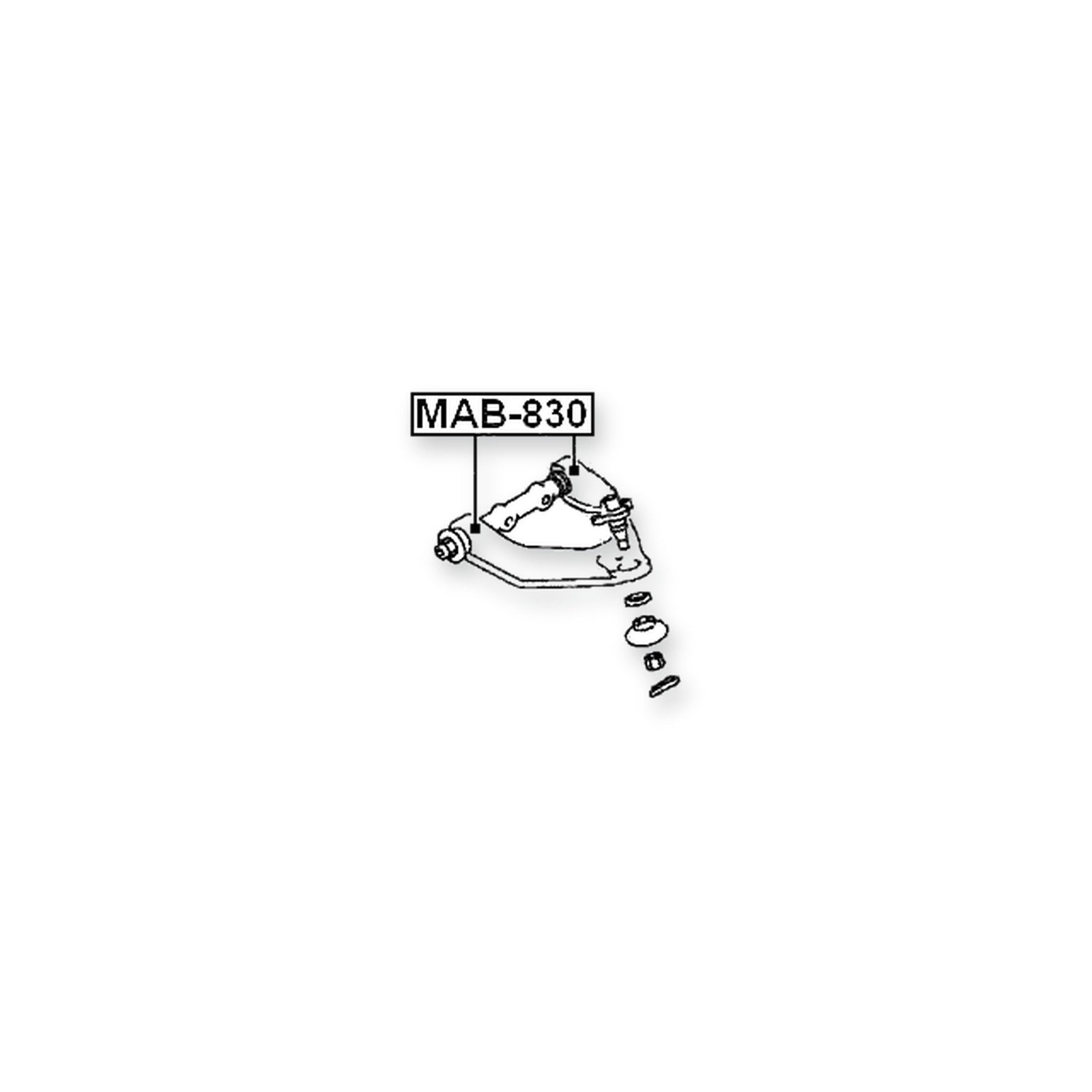 Front Upper Bushing, Control Arm