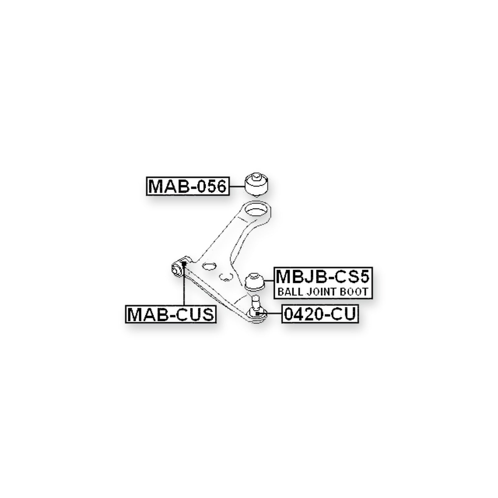Mitsubishi Airtrek Front Lower Bushing, Control Arm & More