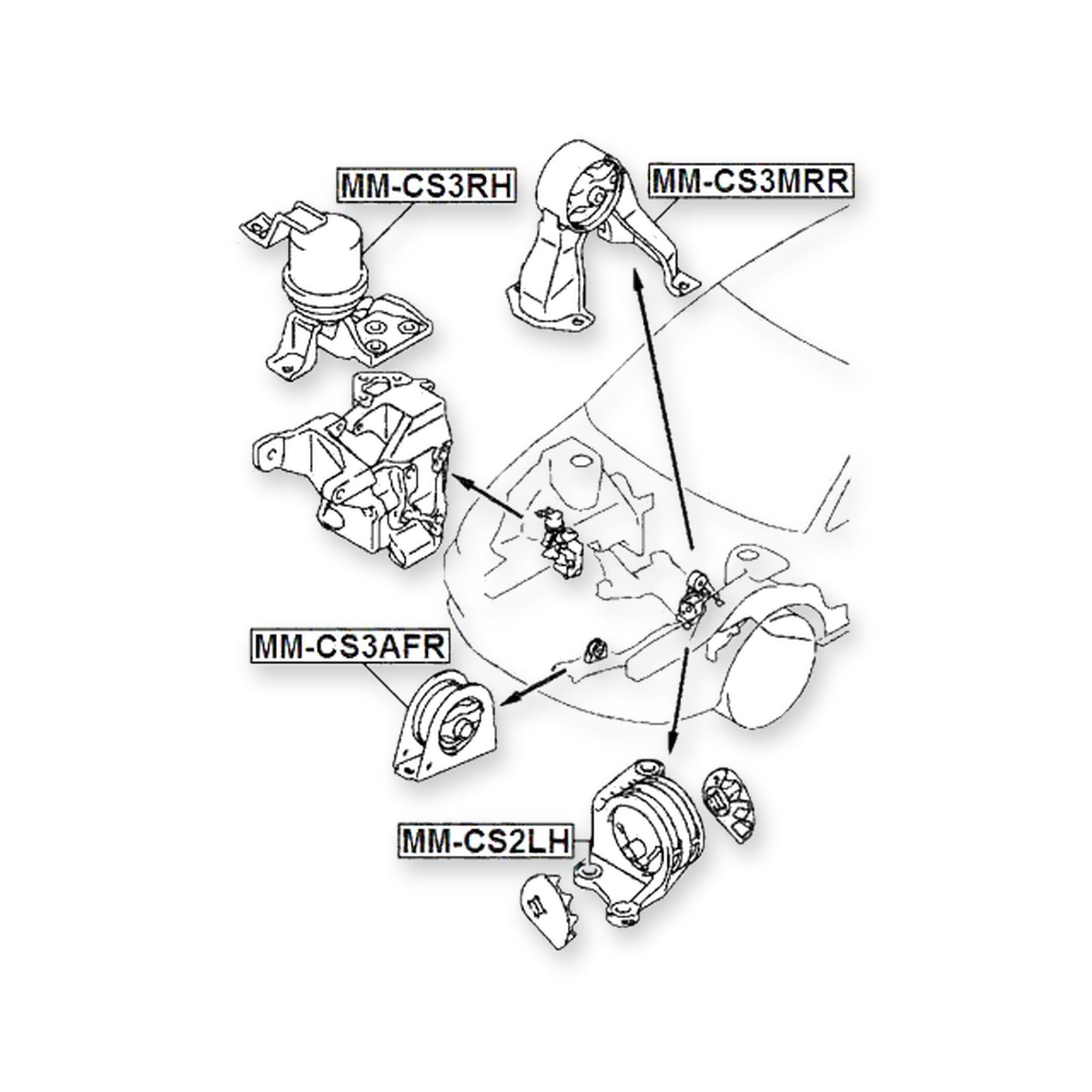 Mitsubishi Lancer Cedia Front Left Engine Mount (Hydro)