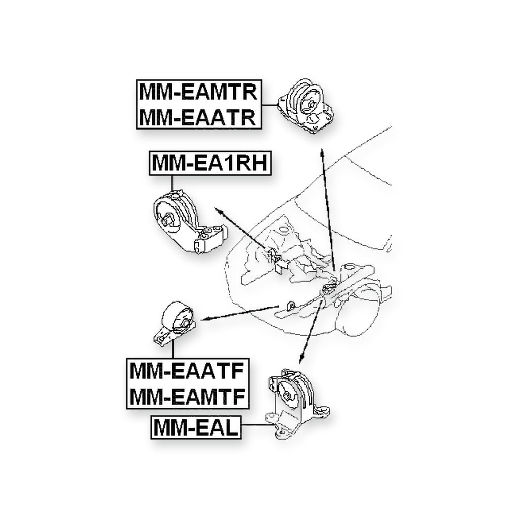 Mitsubishi Galant EA1-7A Front Right Engine Mount (Hydro)