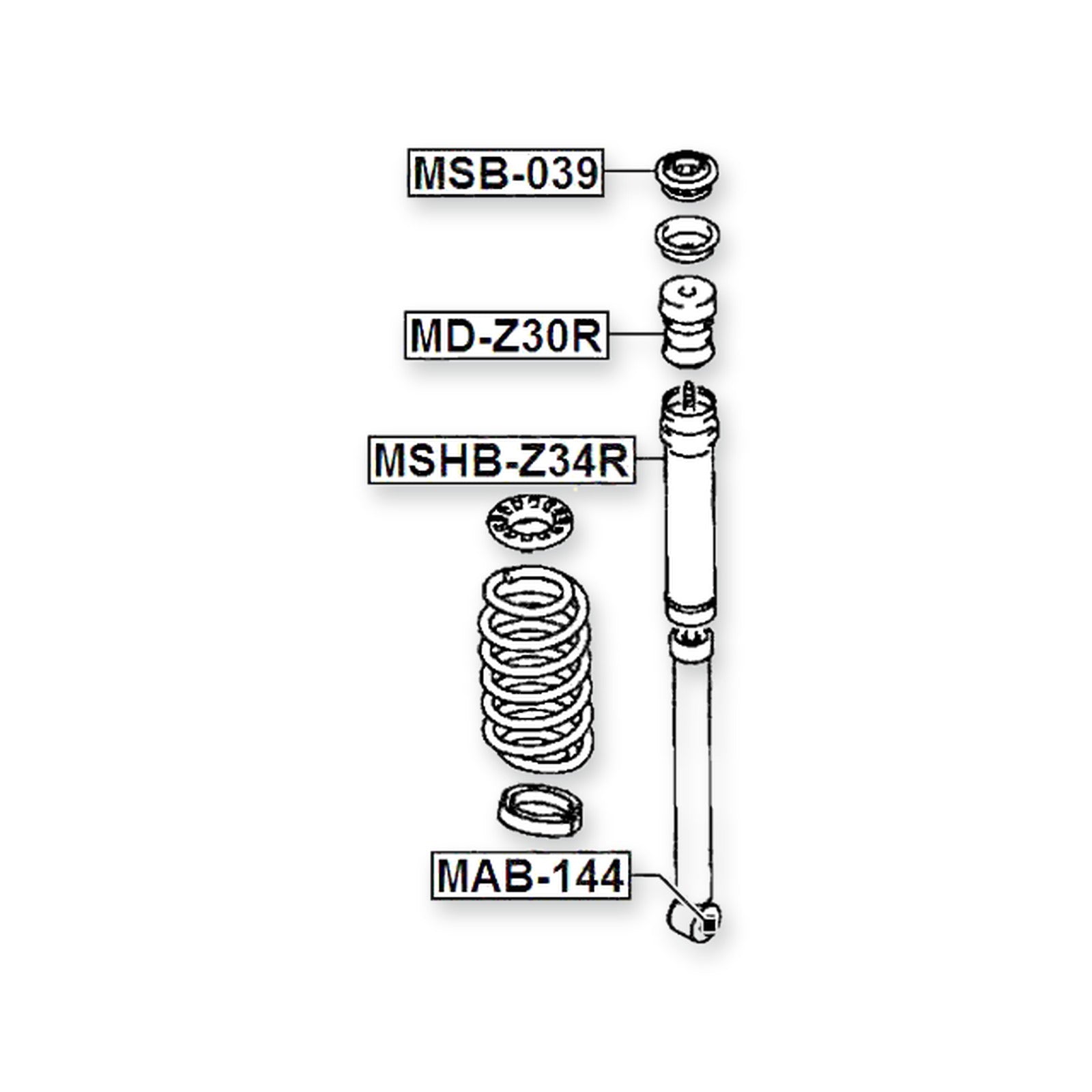 Mitsubishi Colt Z21A/Z22A/Z23A/Z2 Rear Shock Absorber Bushing