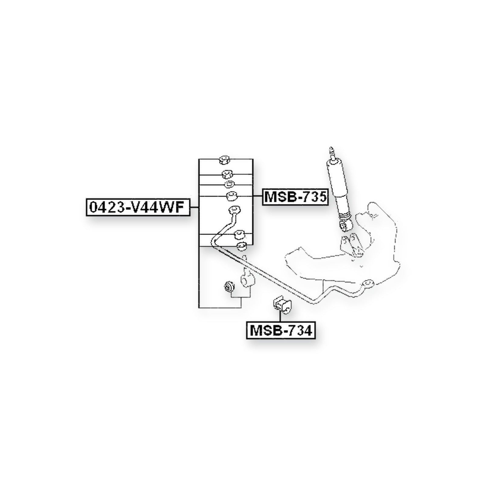 Mitsubishi Montero Front Repair Kit Sway Bar Link 6 Pcs