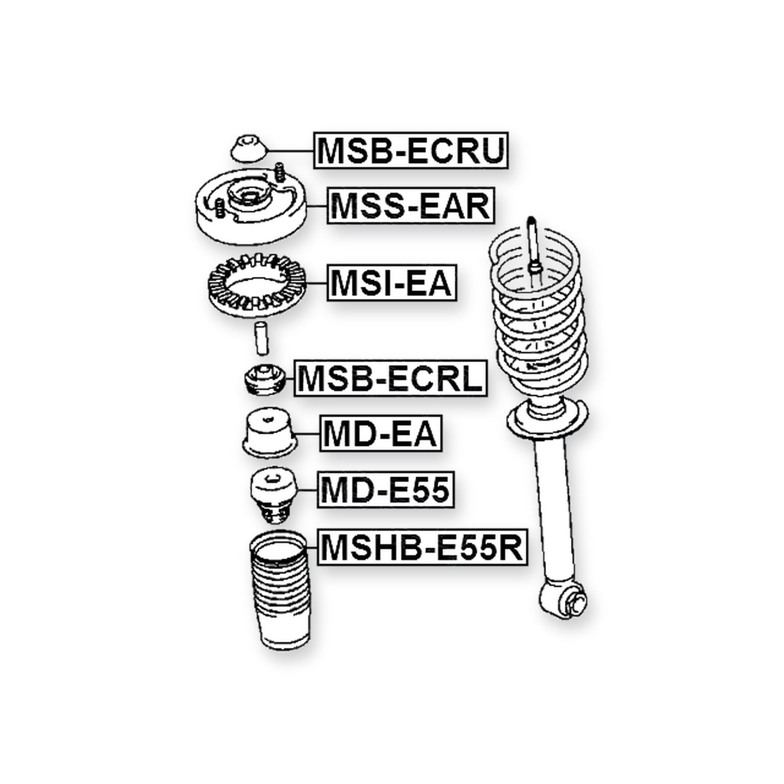 Mitsubishi Eclipse Rear Lower Shock Absorber Bushing