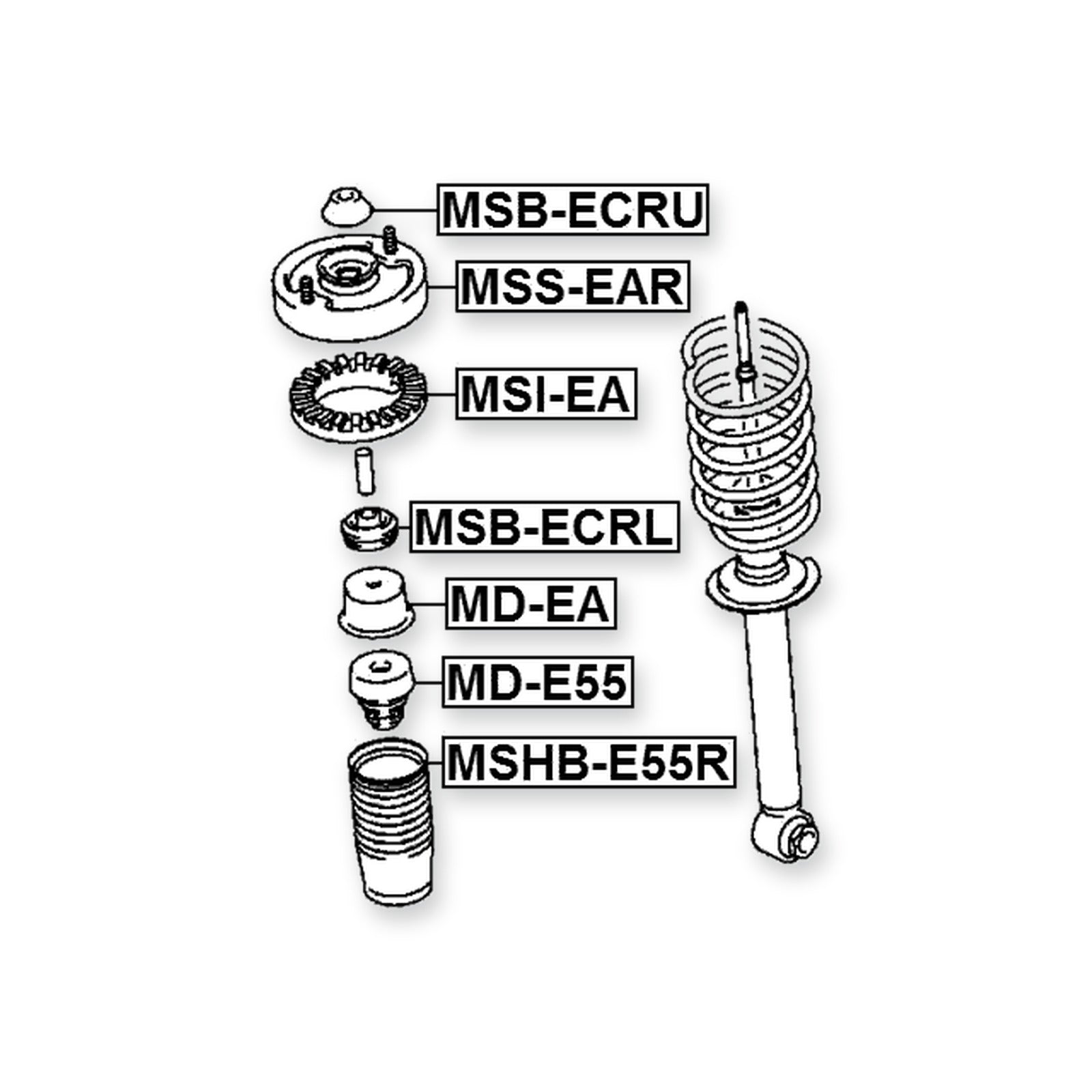 Mitsubishi Eclipse Rear Upper Shock Absorber Bushing