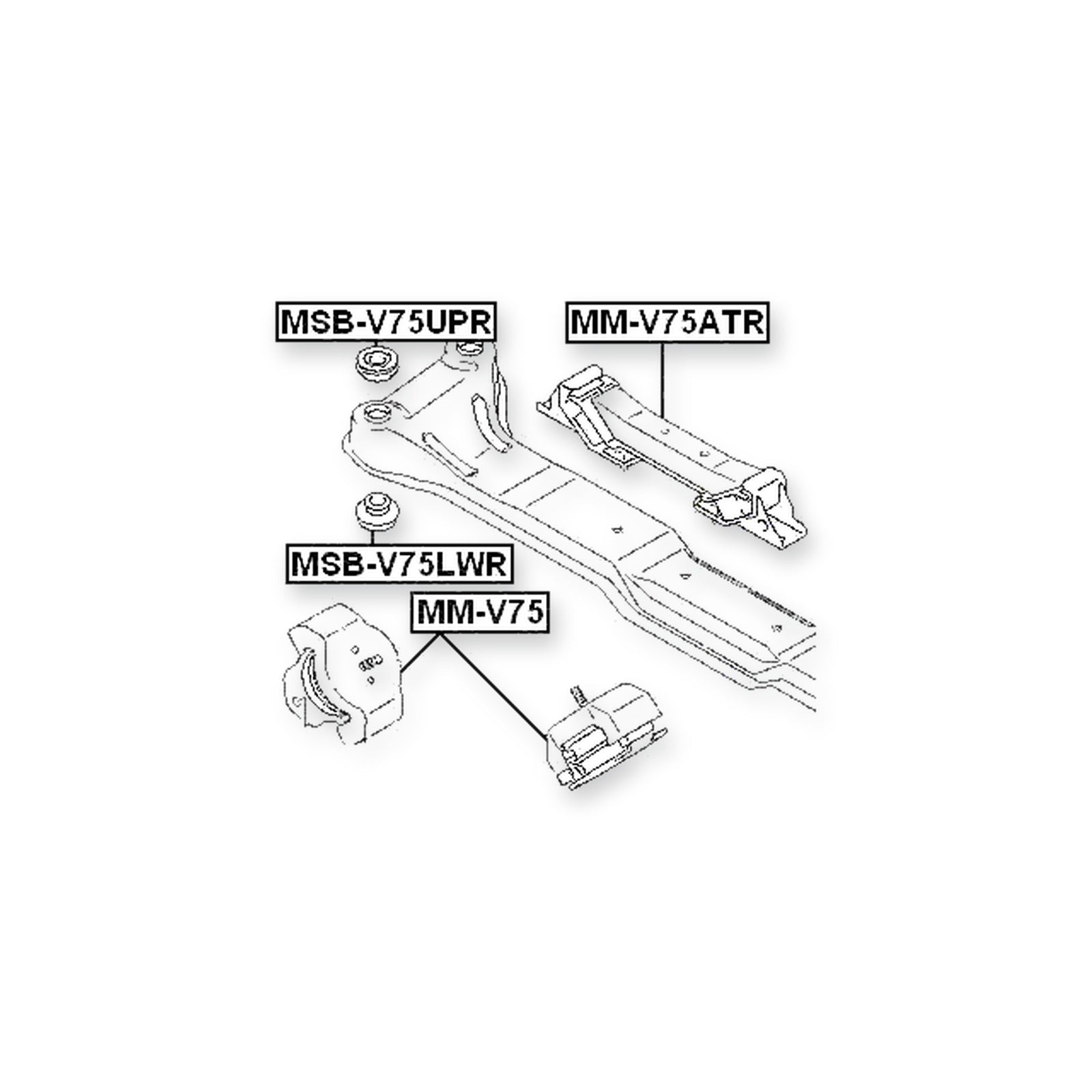 Mitsubishi Delica PD4W/PD6W/PD8W Front Engine Cross Member Bushing