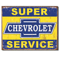 Nostalgia Signs Super Chevrolet Service Weathered Metal Sign 41cm x 32cm